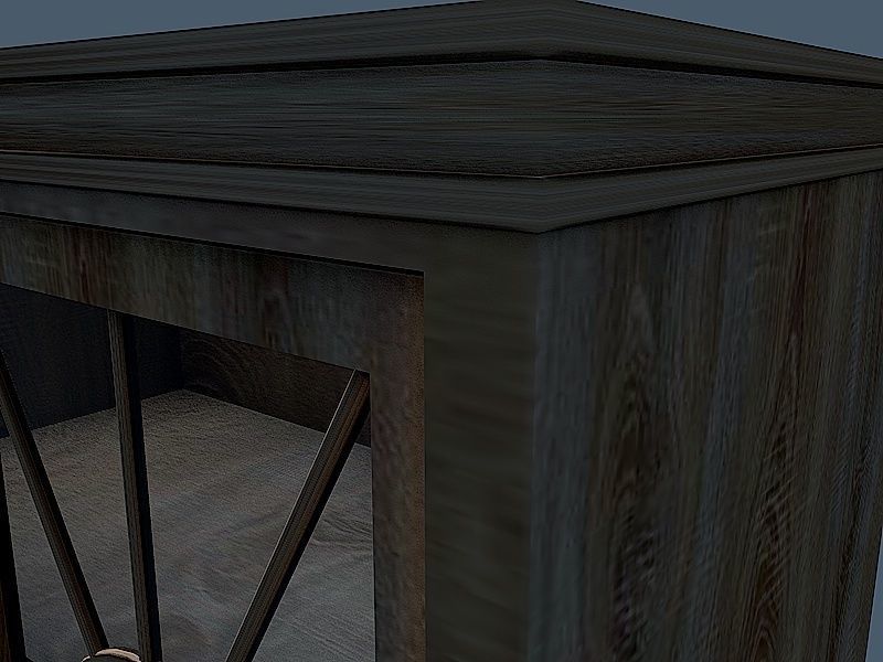 CONSOLE wooden cabinet with glass doors 3D model_1