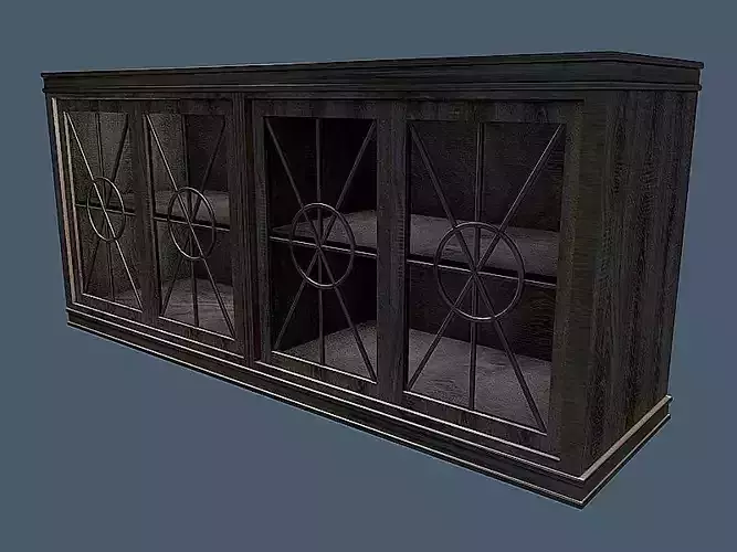 CONSOLE wooden cabinet with glass doors