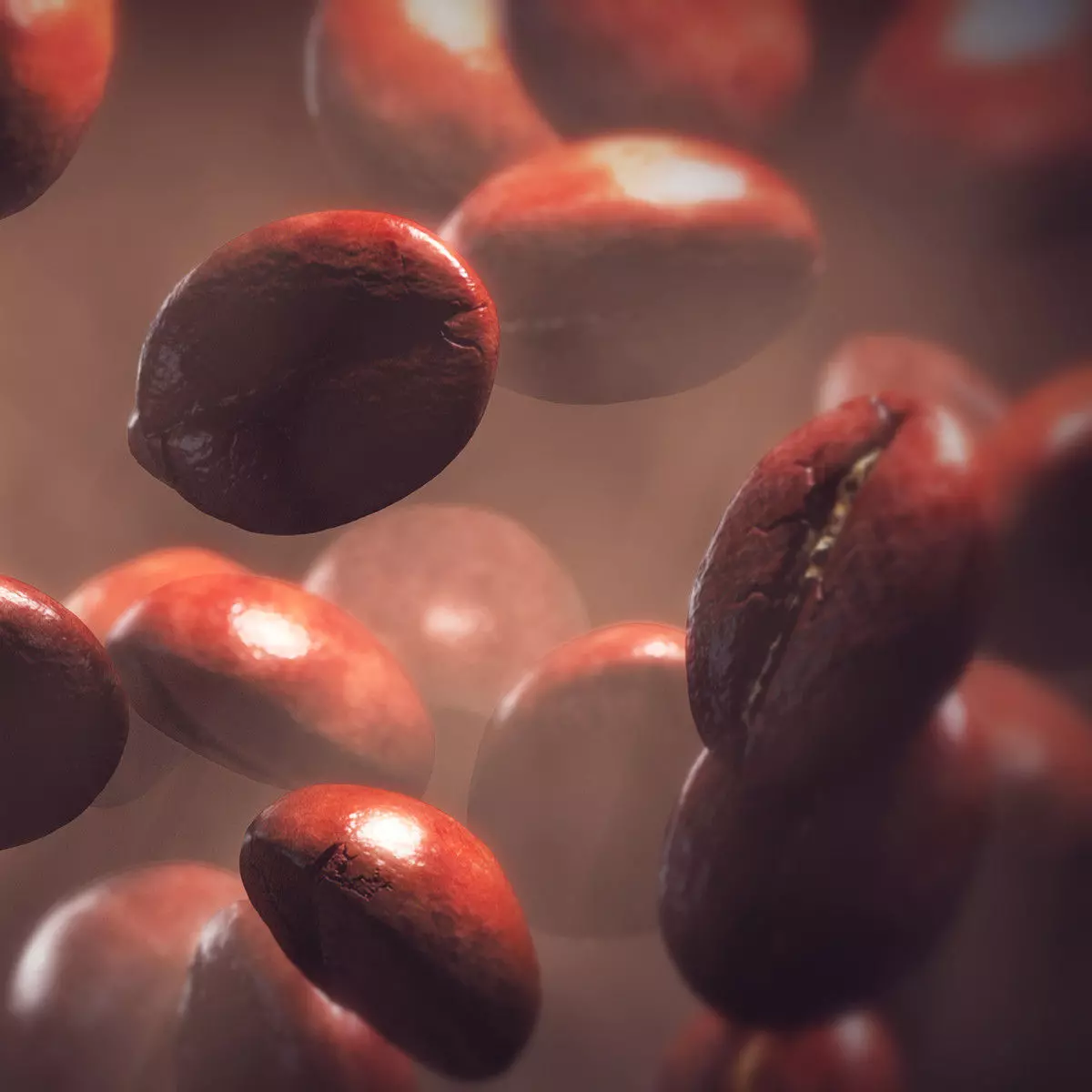 Coffee beans set Low-poly 3D model_0