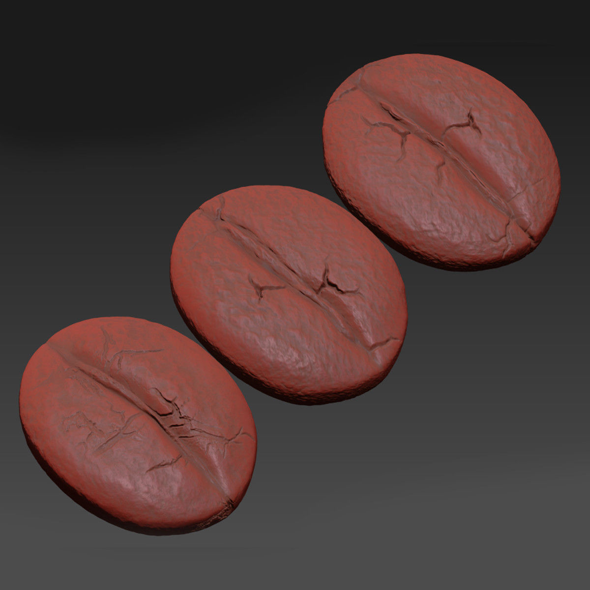 Coffee beans set Low-poly 3D model_6