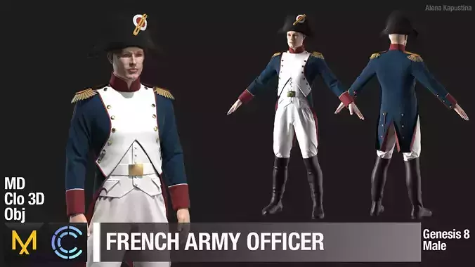 French Army officer  Marvelous Designer project