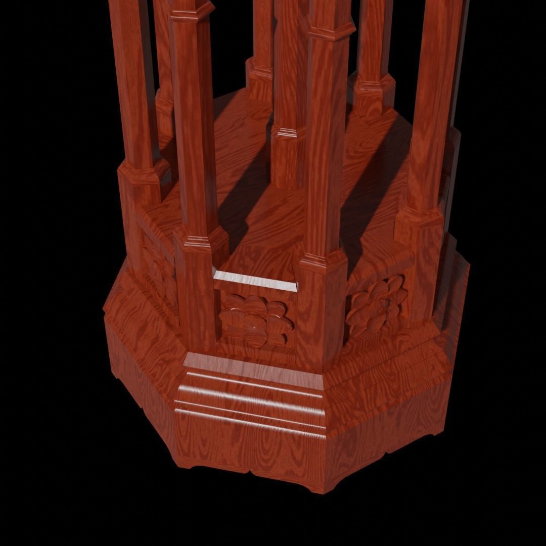 Gothic Pedestal - three materials 3D model_15
