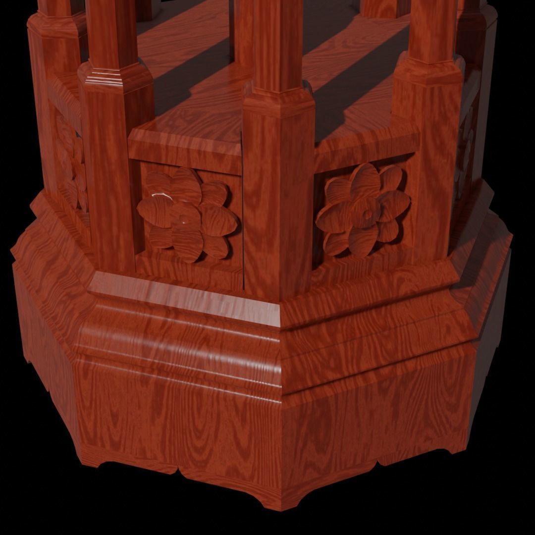 Gothic Pedestal - three materials 3D model_16