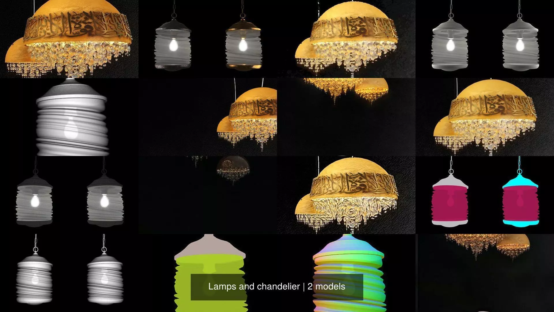 Lamps and chandelier 3D Model Collection_0