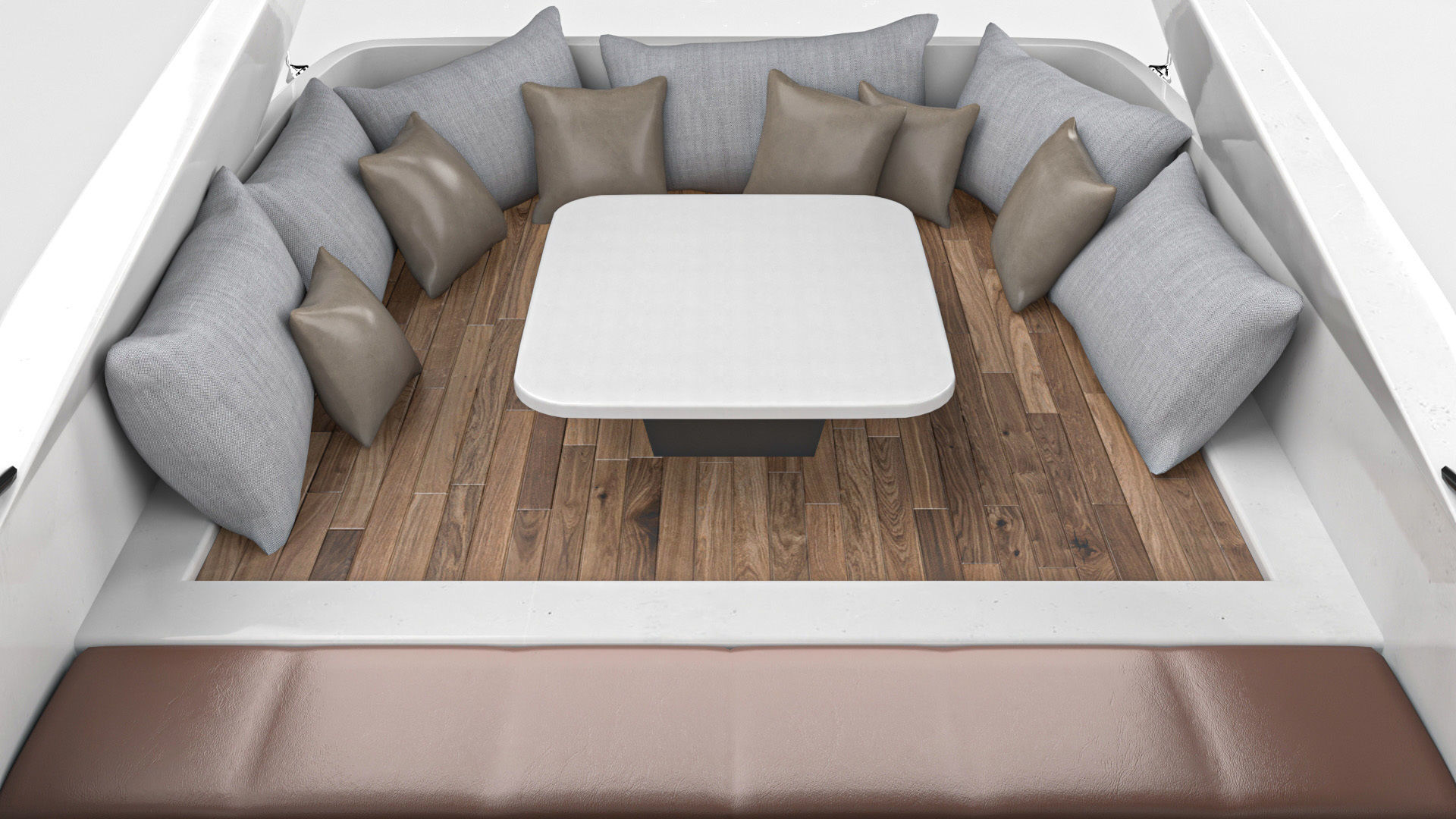 Yacht motor boat Low-poly 3D model_14