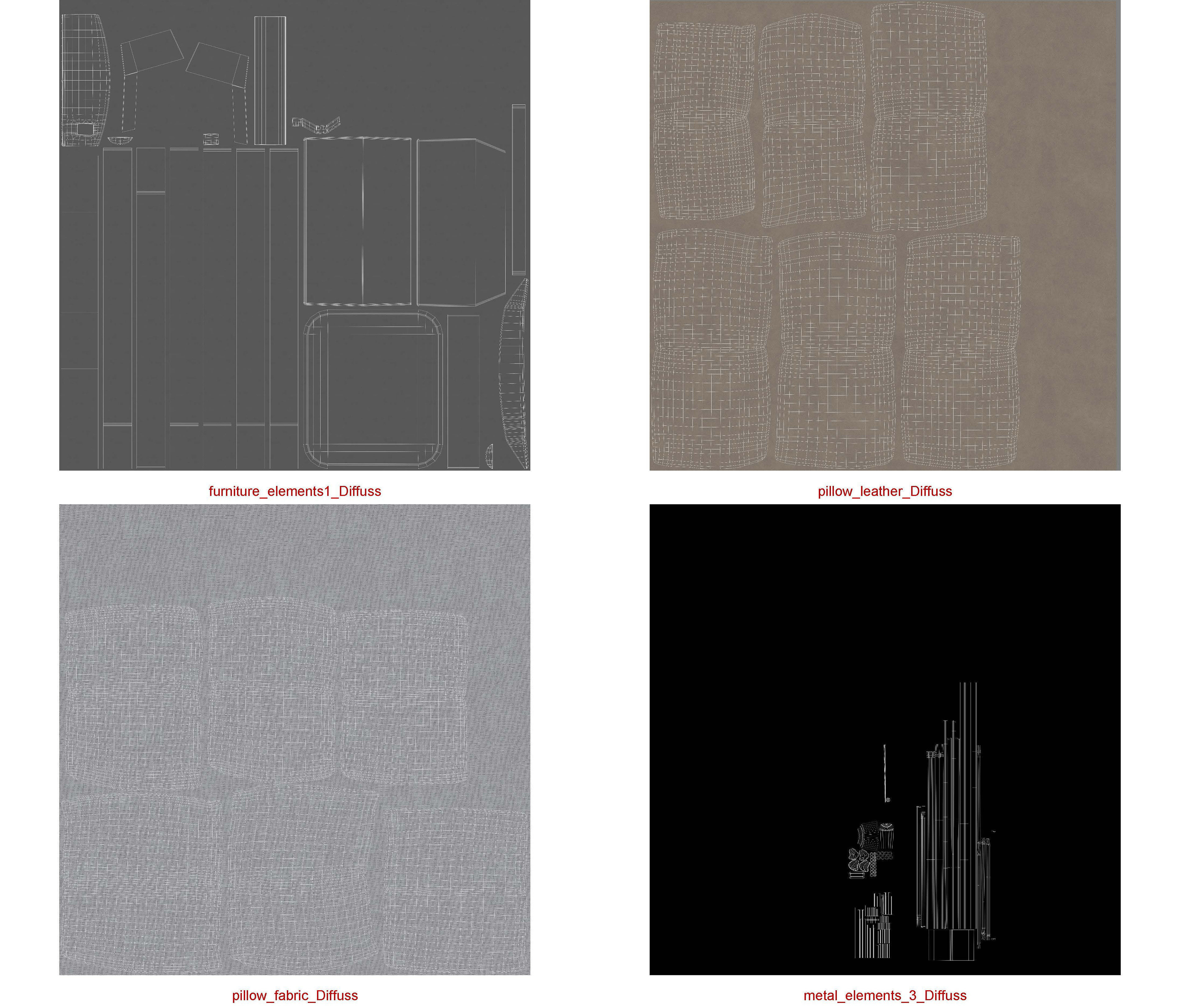 Yacht motor boat Low-poly 3D model_17