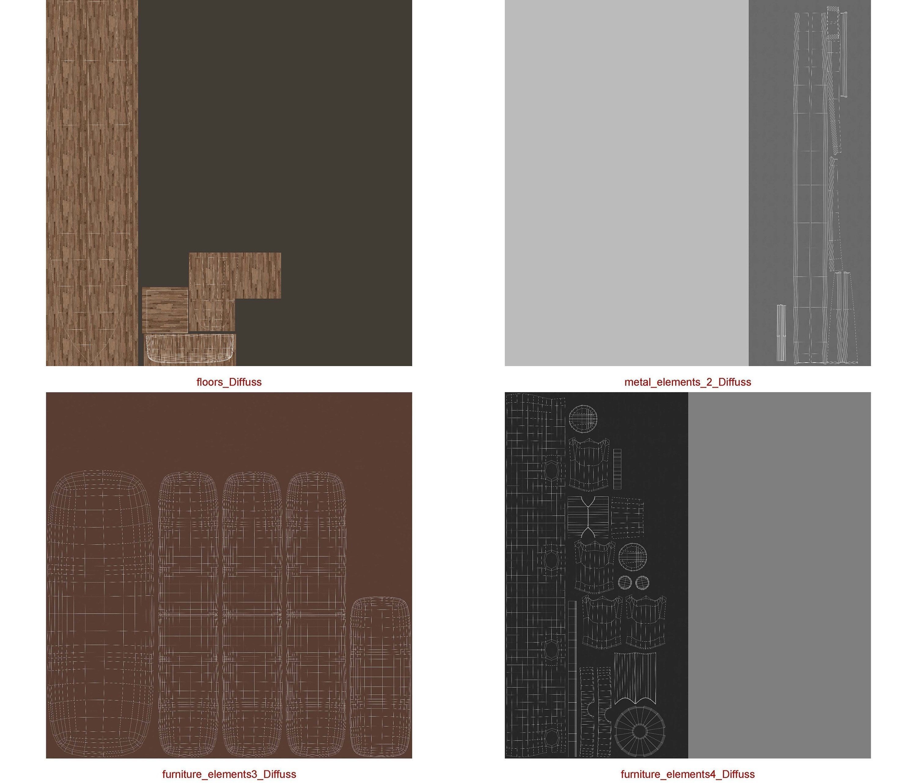 Yacht motor boat Low-poly 3D model_18