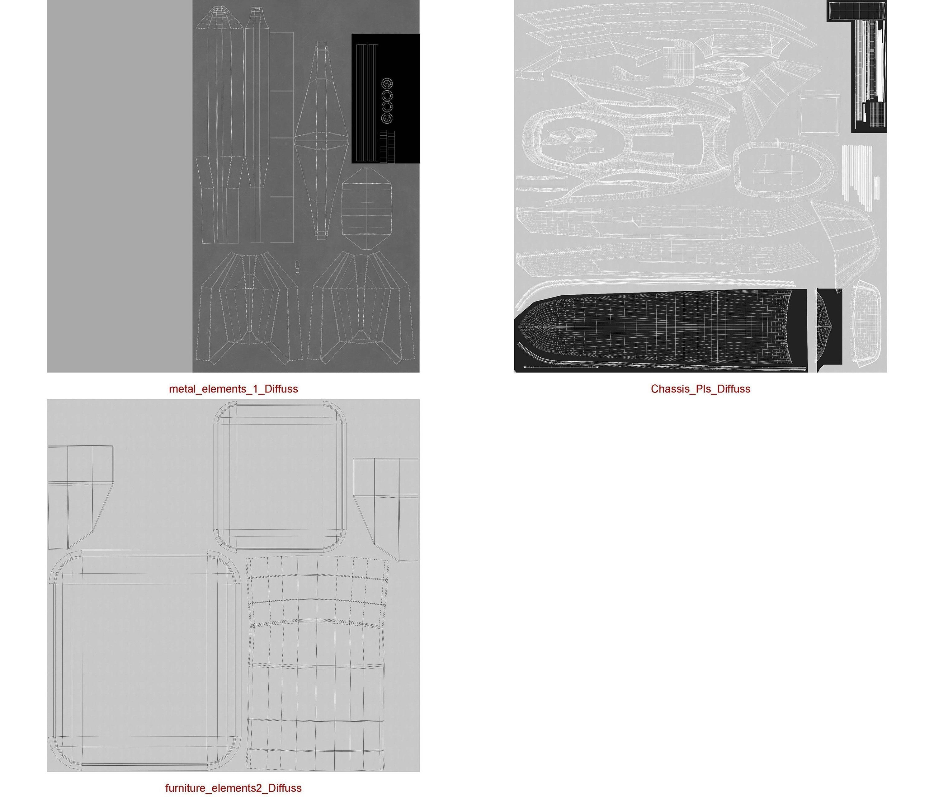 Yacht motor boat Low-poly 3D model_19