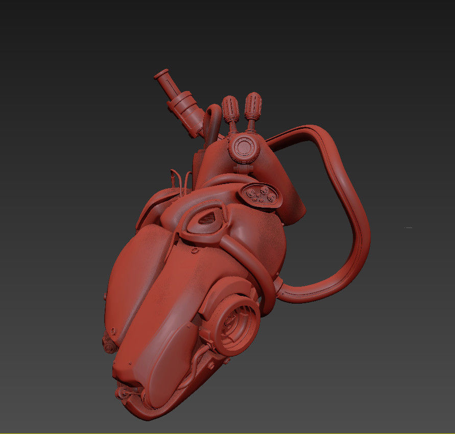 cyber heart concept 3D model_9