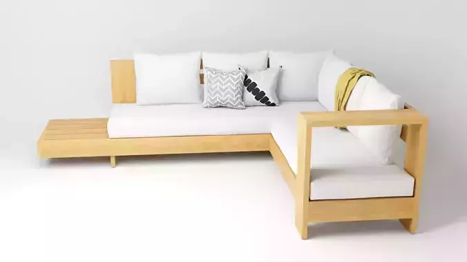 Wood frame sofa