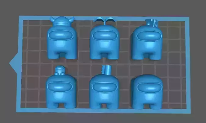 Pack 6 Keycaps Among us