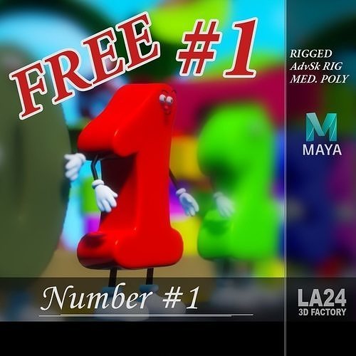 Nmber 1 free number Free 3D model