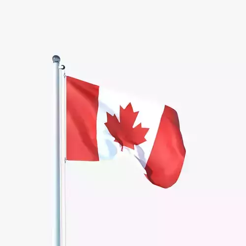 Animated Flag of Canada Low-poly 3D model