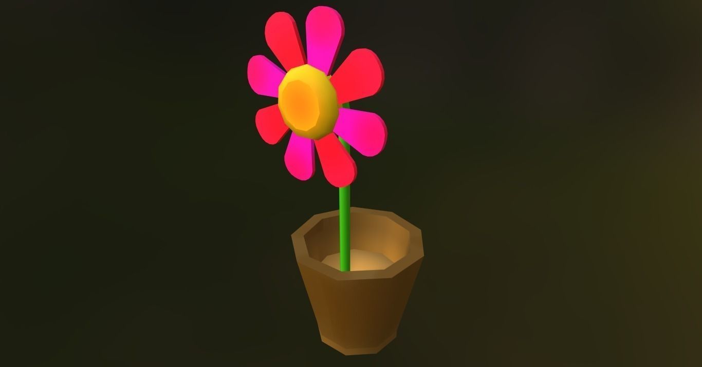 cartoon flower Free low-poly 3D model
