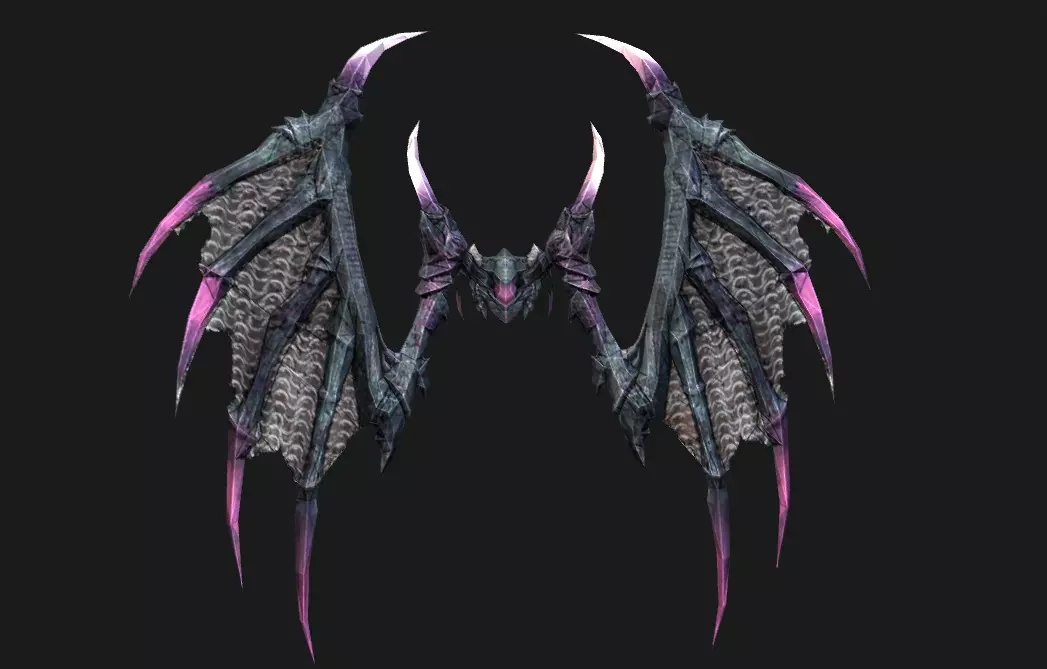 Demon Wing Low-poly 3D model_0