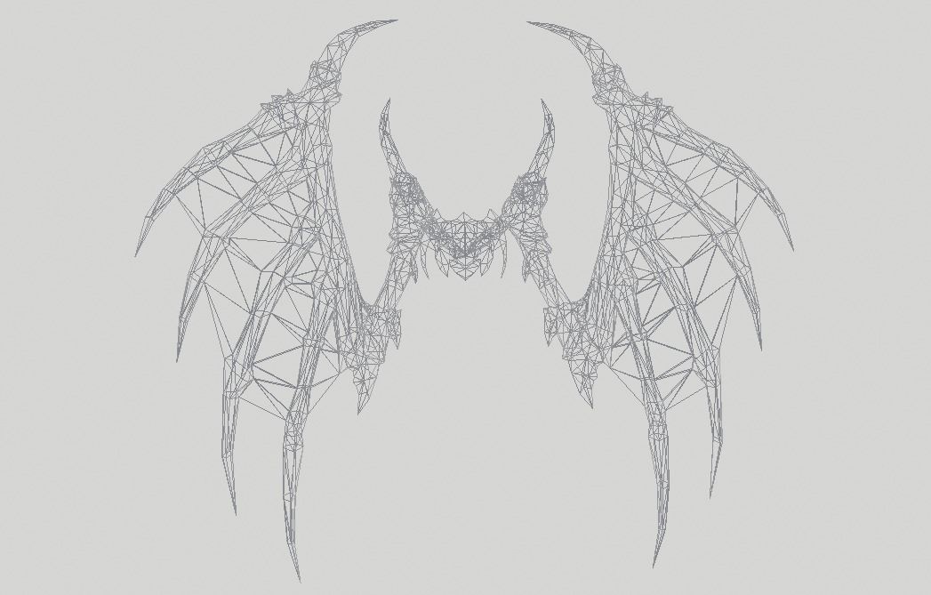 Demon Wing Low-poly 3D model_8
