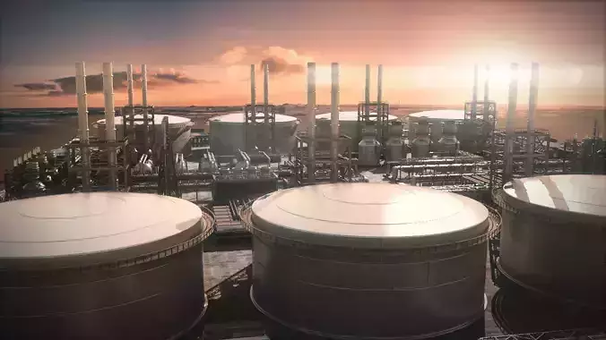 oil factory 3D model