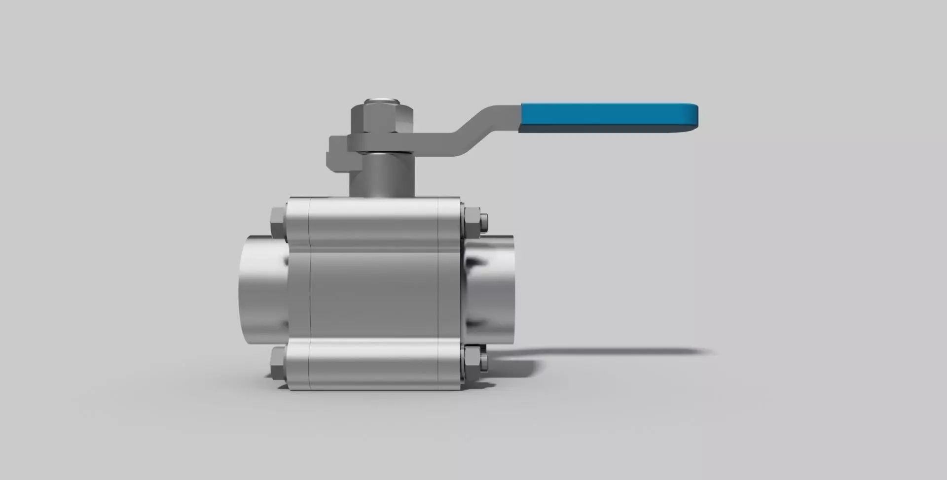 DN40 BW - 3-Piece ball valve NO - Autodesk Inventor 3D model_0