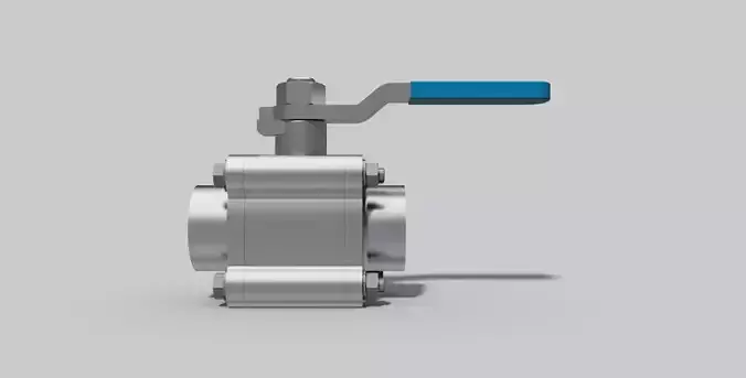 DN40 BW - 3-Piece ball valve NO - Autodesk Inventor