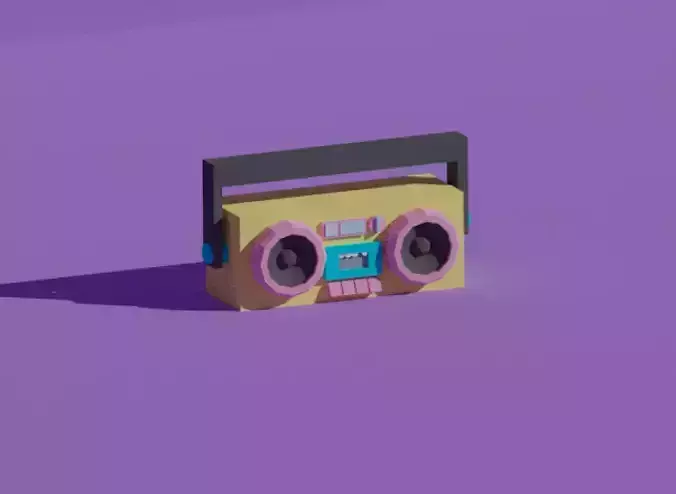LOW POLY ASSET BOOMBOX MODEL - LOWPOLYGONAL