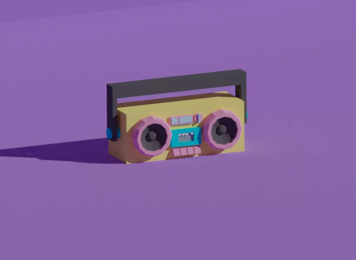 LOW POLY ASSET BOOMBOX MODEL - LOWPOLYGONAL Low-poly 3D model
