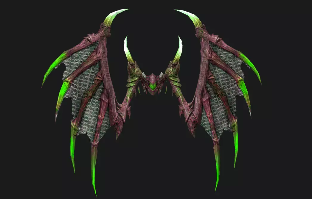 Demon Wing Low-poly 3D model_0
