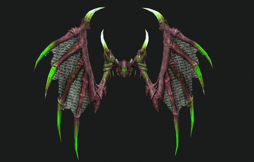 Demon Wing Low-poly 3D model_3
