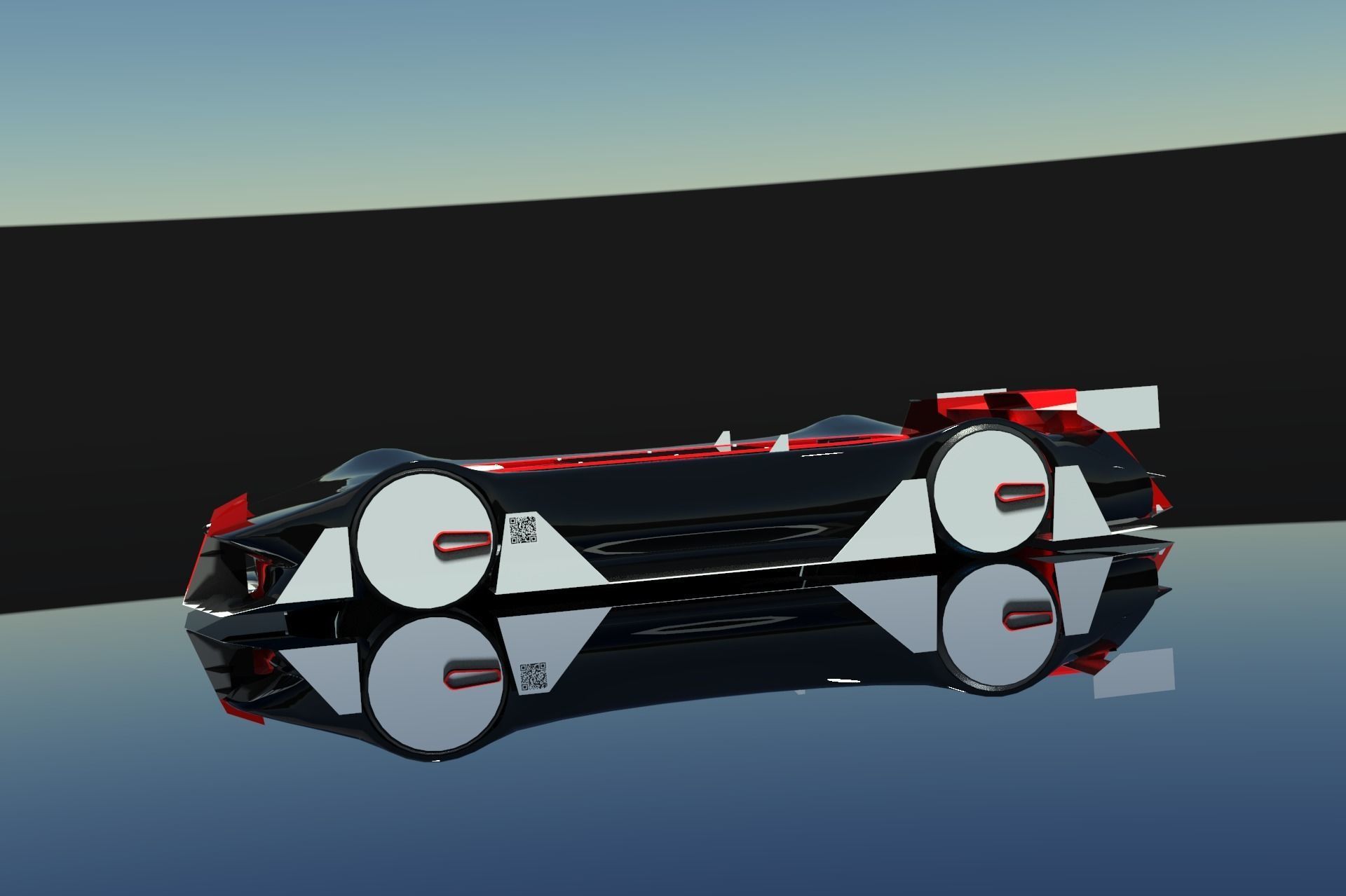 Audi roborace Low-poly 3D model_3