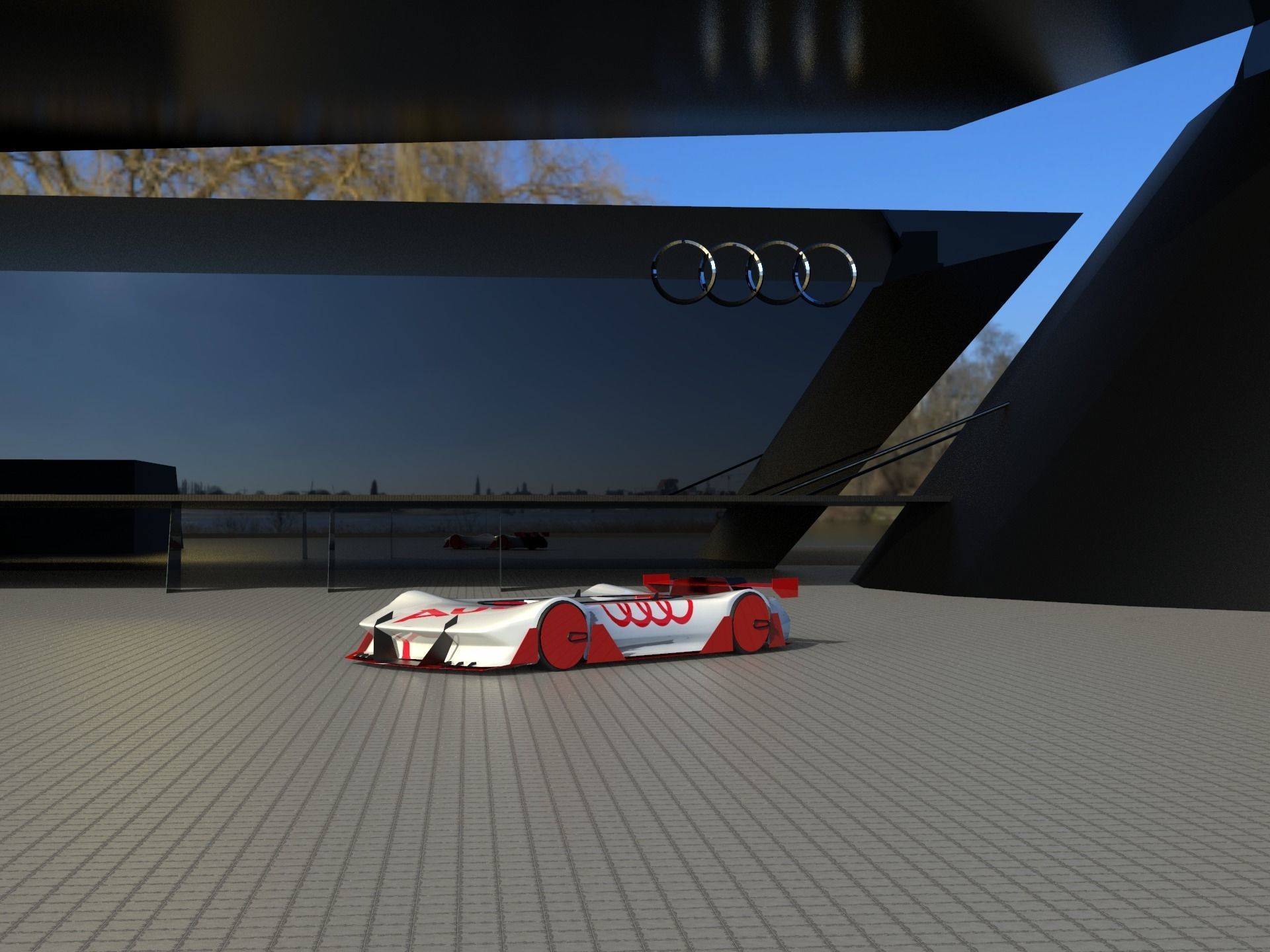 Audi roborace Low-poly 3D model_4
