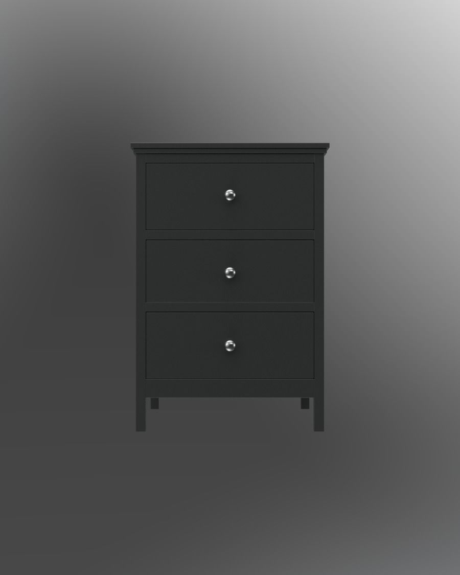 Nightstands nightstand with three drawers 3D model_3
