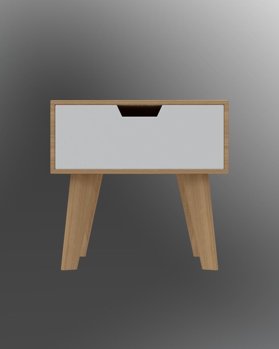Nightstands nightstand with three drawers 3D model_15