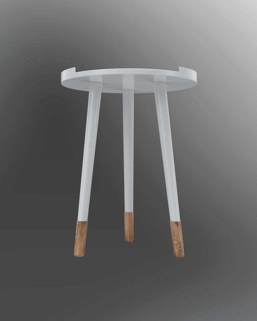 Nightstands nightstand with three drawers 3D model_17