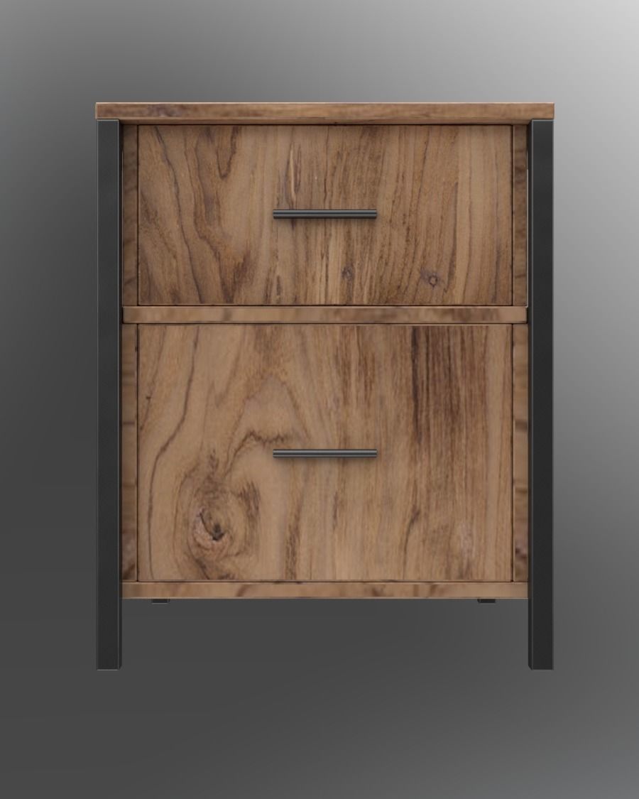 Nightstands nightstand with three drawers 3D model_4
