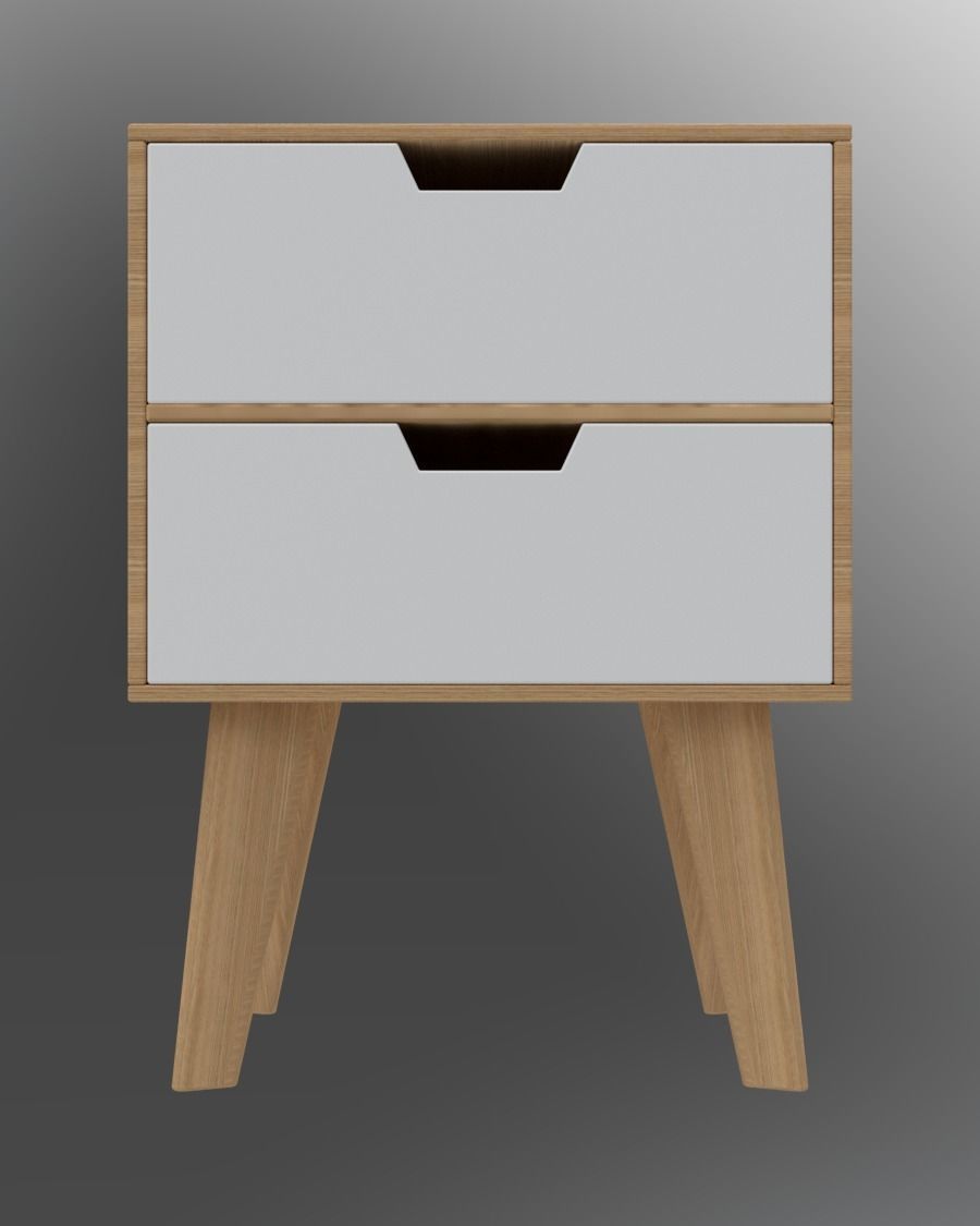 Nightstands nightstand with three drawers 3D model_13