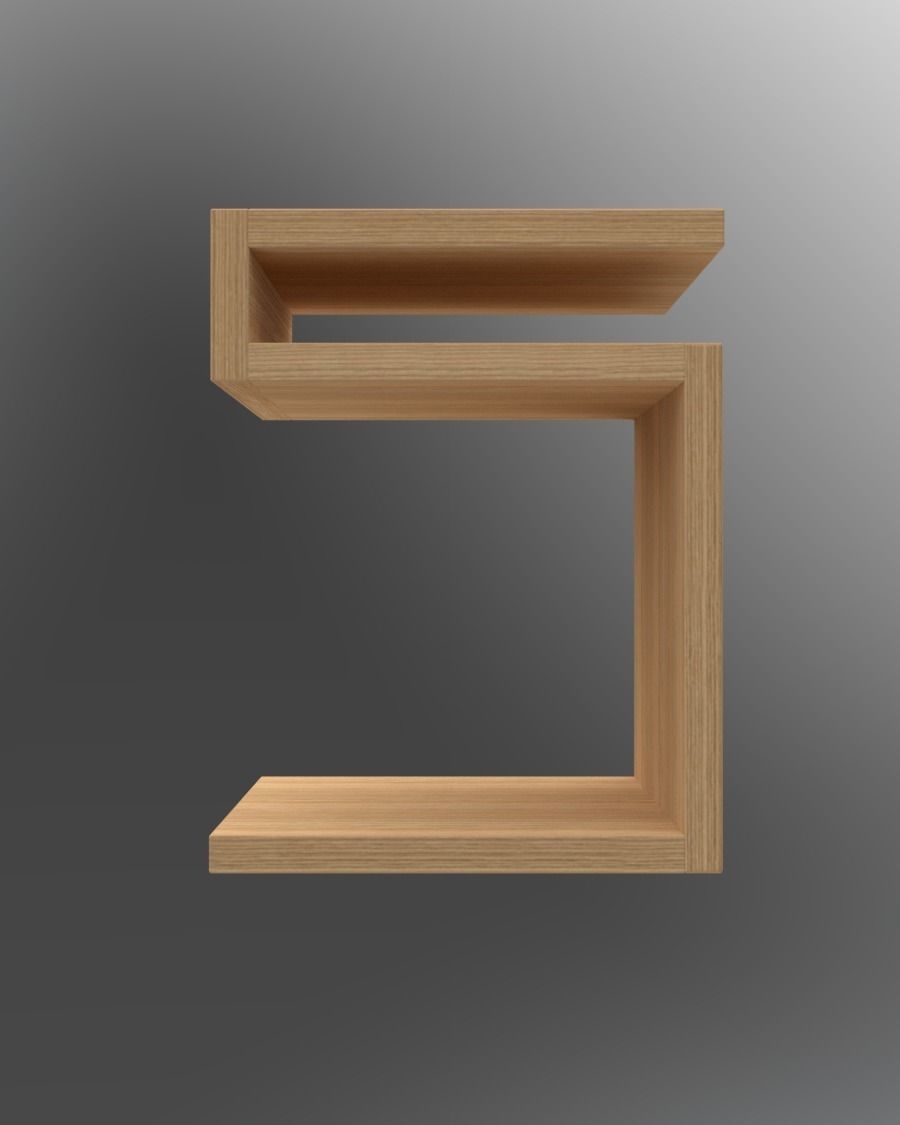 Nightstands nightstand with three drawers 3D model_6