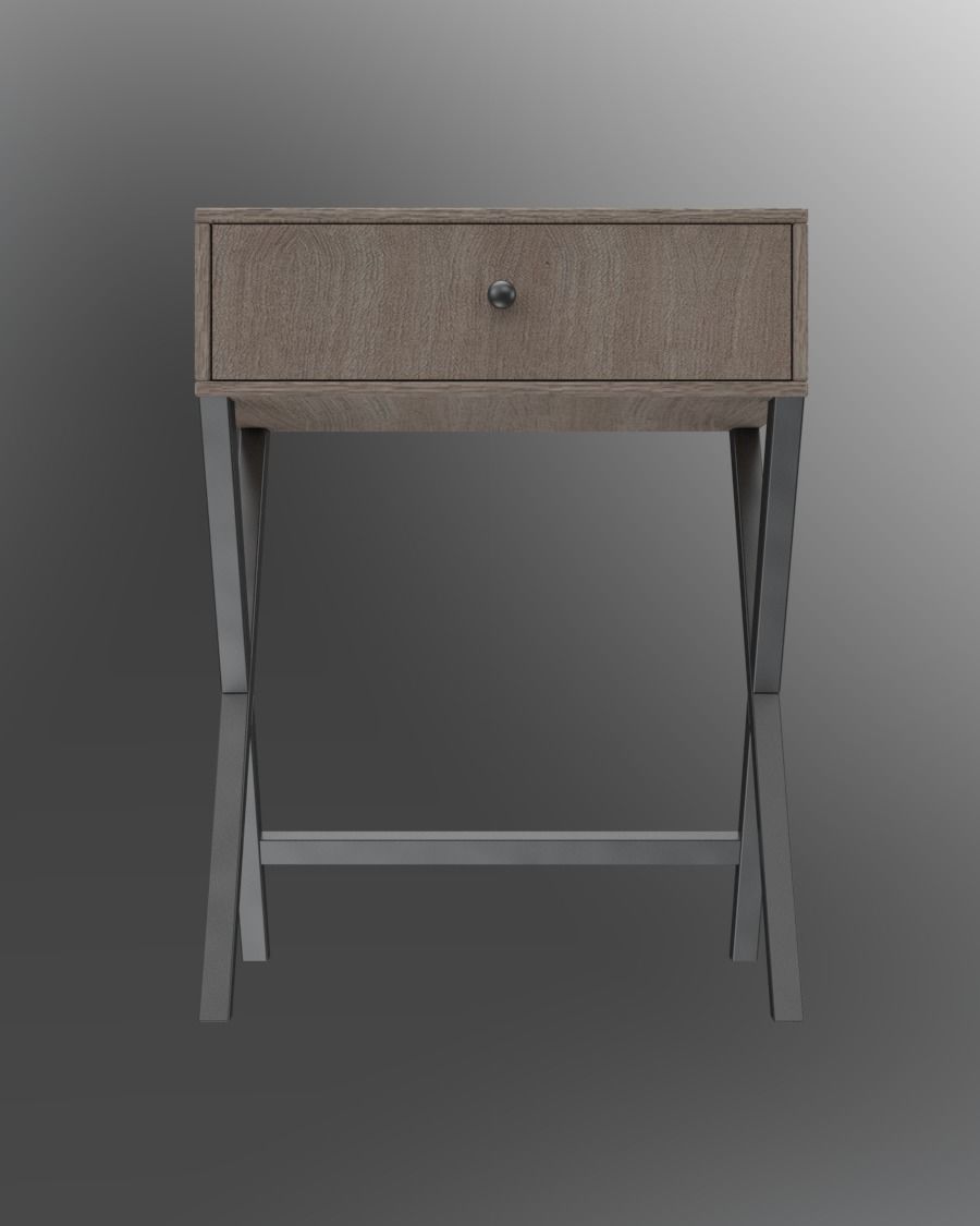 Nightstands nightstand with three drawers 3D model_7