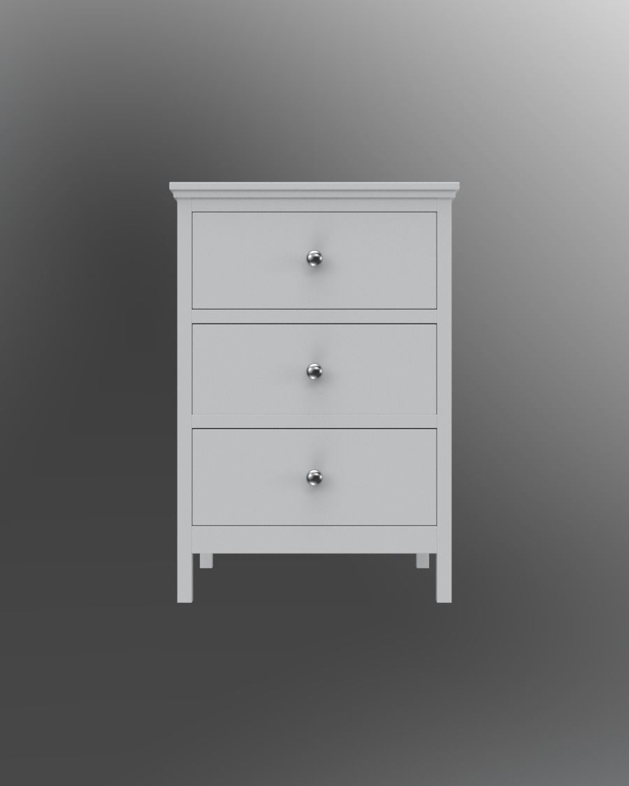 Nightstands nightstand with three drawers 3D model_14