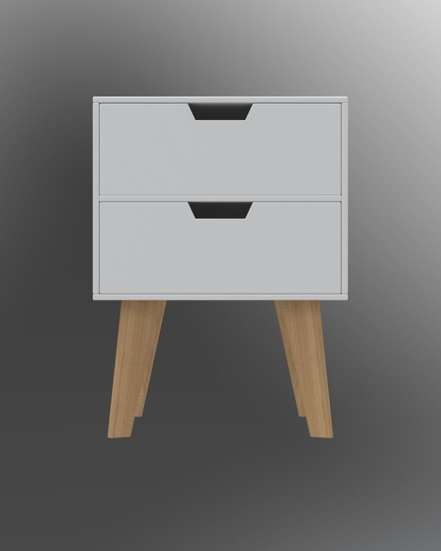 Nightstands nightstand with three drawers 3D model_22