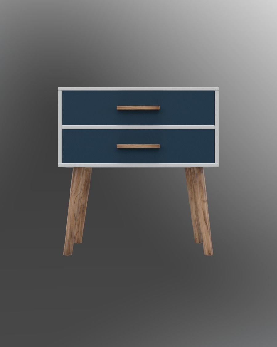 Nightstands nightstand with three drawers 3D model_12