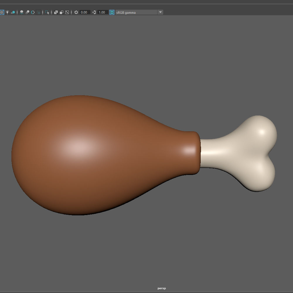 Chicken Leg Cartoon 3D model_12