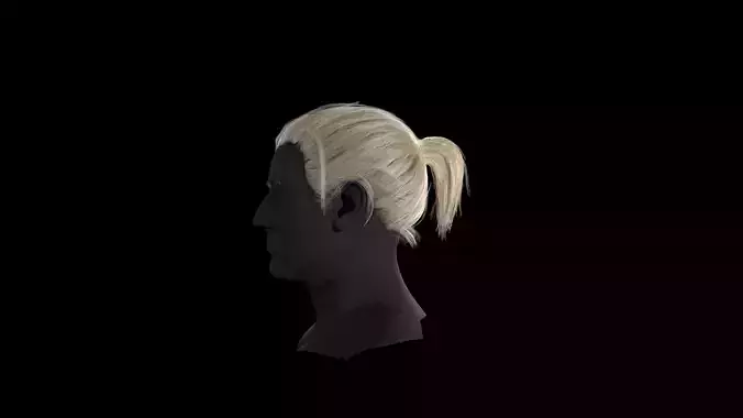 Ponytail man Low-poly 3D model