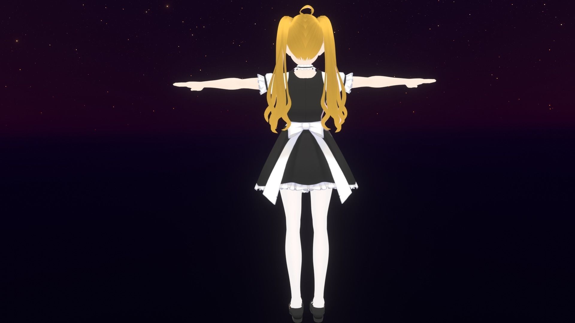 cute anime girl character - Yuriko Low-poly 3D model_6