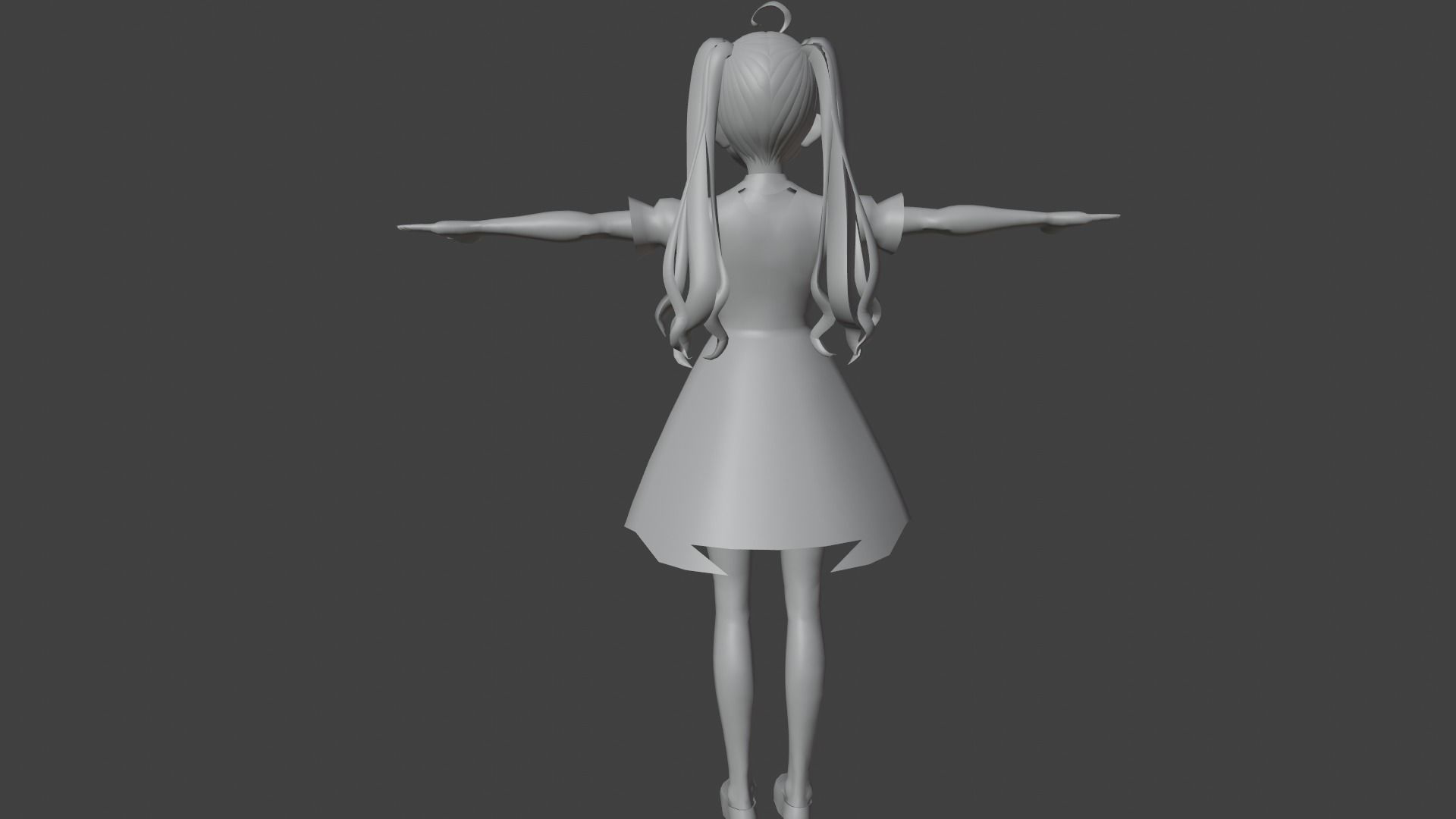 cute anime girl character - Yuriko Low-poly 3D model_10