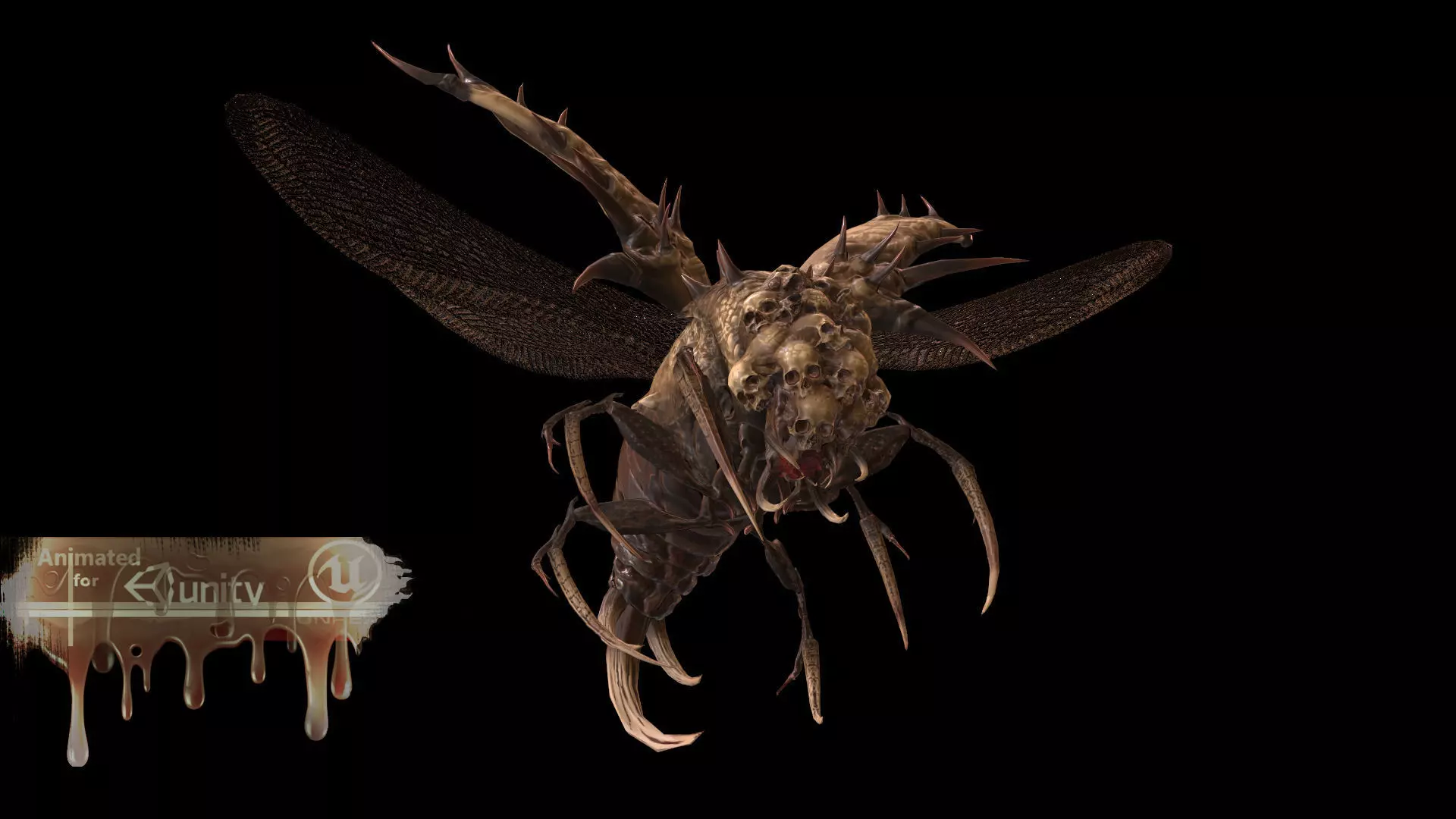 DemonBug13 bee flying Low-poly 3D model