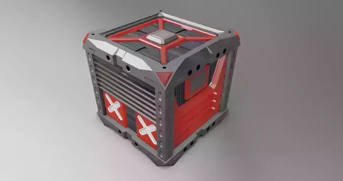 Sci-Fi Box Crate 3D Model Low-poly 3D model