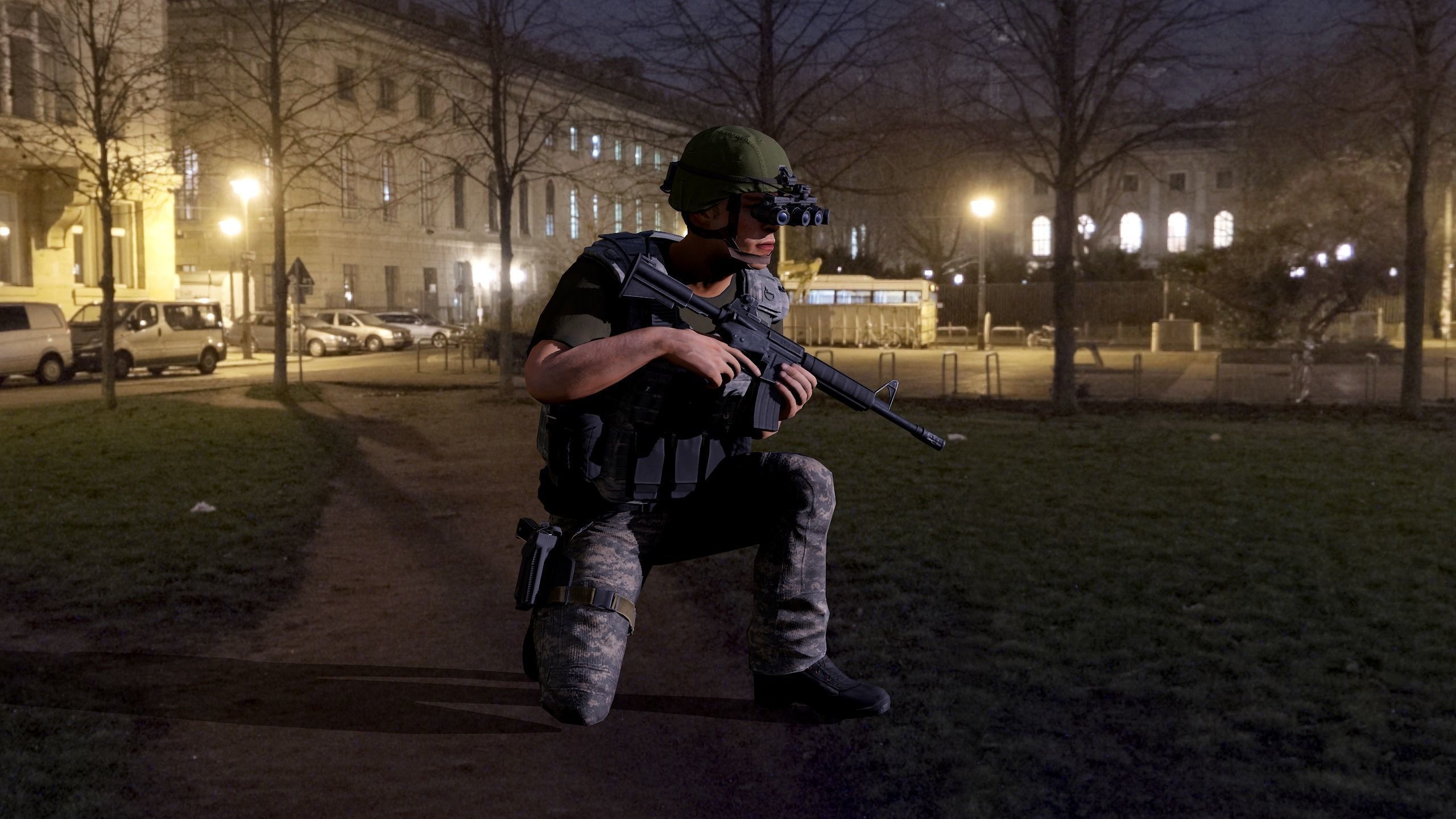 Modular military character 2 Low-poly 3D model_22