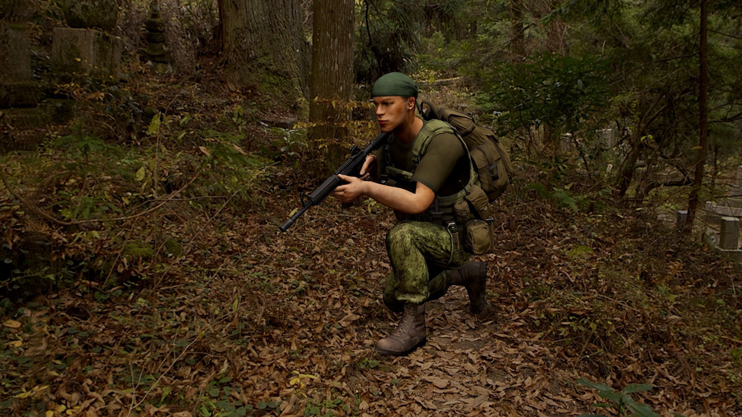 Modular military character 2 Low-poly 3D model_19