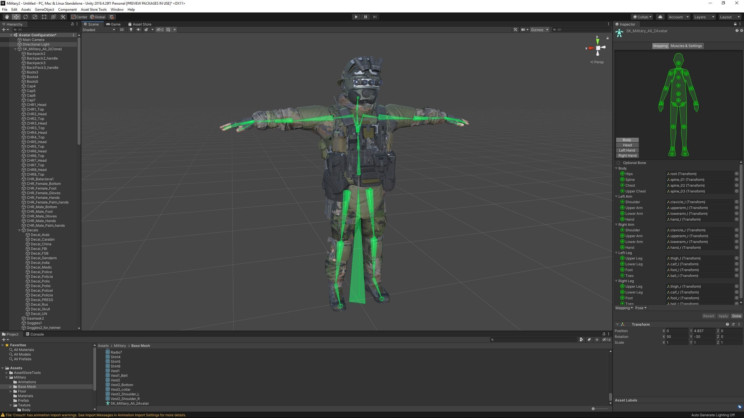 Modular military character 2 Low-poly 3D model_13