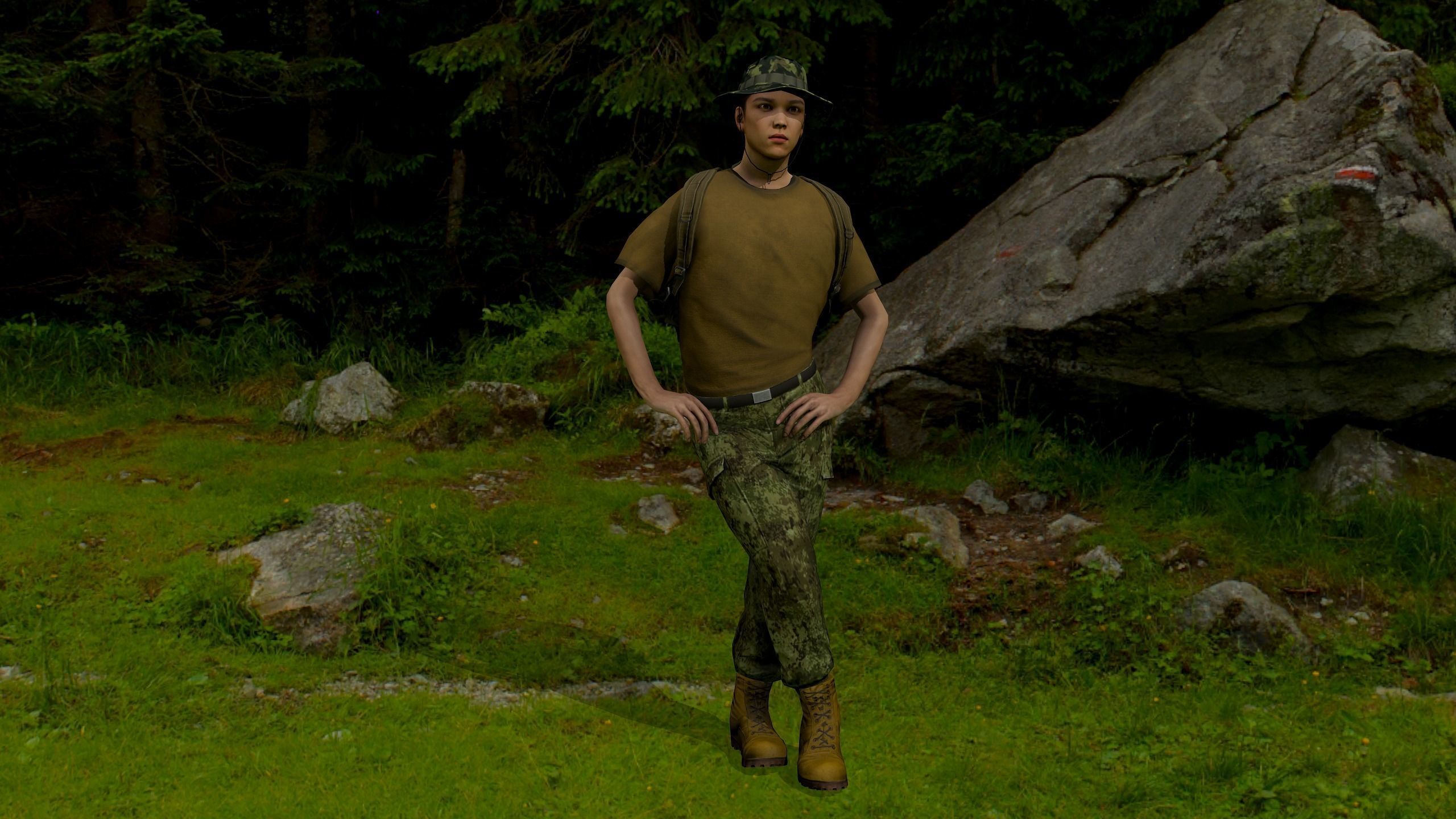 Modular military character 2 Low-poly 3D model_25