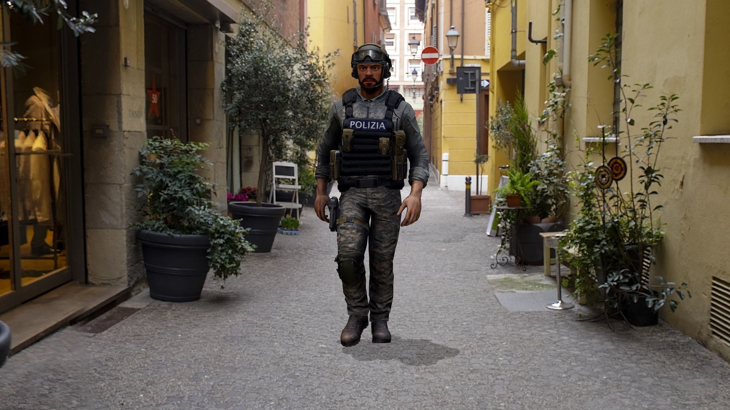 Modular military character 2 Low-poly 3D model_15